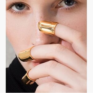 SET of 4! Bold statement gold fingertip rings. ENFASHION brand. New, never used!